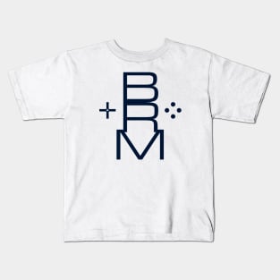 Boss Rush Media Letter Logo Vertical Blue Kids T-Shirt